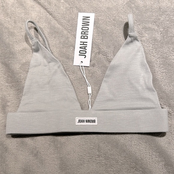 ♡BNWT RETIRED Joah Brown™ ☆Triangle Logo Bralette☆ in Steel Flex-Rib♡ XS/S♡ - Picture 5 of 6
